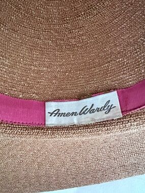 Women's Straw Sun Hat with Pink Trim